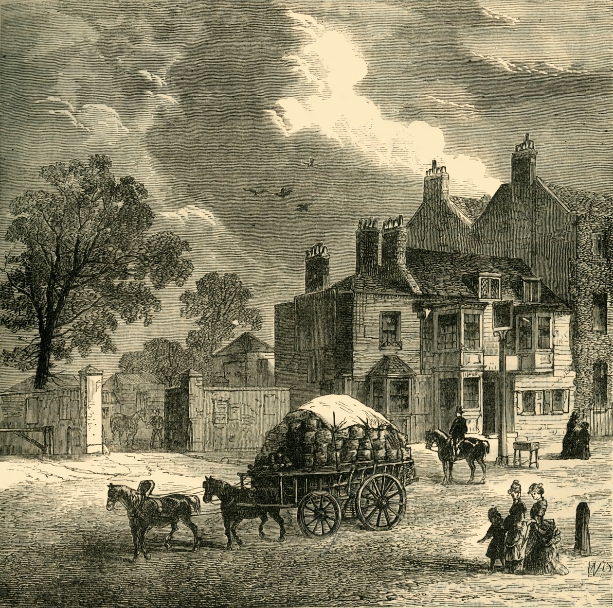 द रेड काउ इन, हैमरस्मिथ, c1878। द्वारा अज्ञात
