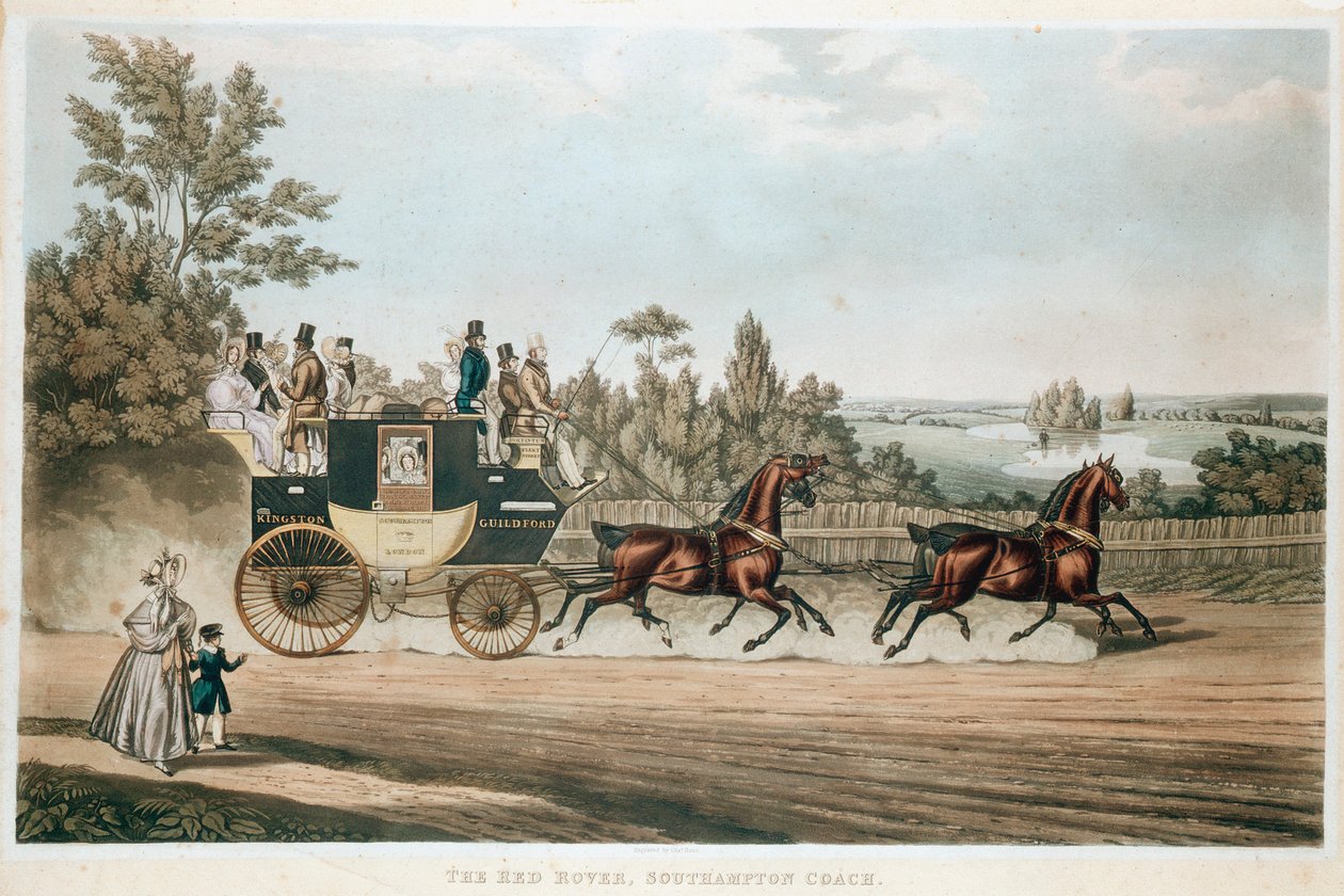 द रेड रोवर, साउथेम्प्टन कोच, c1815 द्वारा अज्ञात