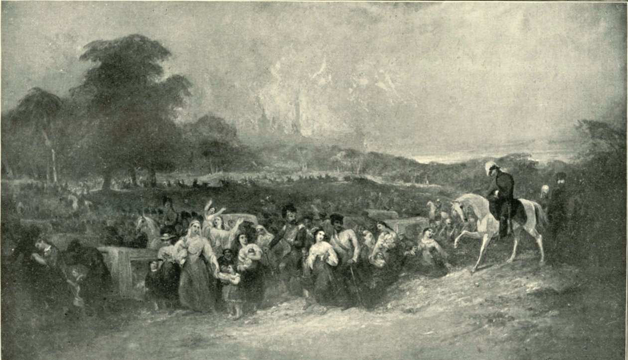 द रिलीफ ऑफ़ लखनऊ - लीडिंग द सफ़रर्स टू द ब्रिटिश कैंप, 1901। द्वारा अज्ञात