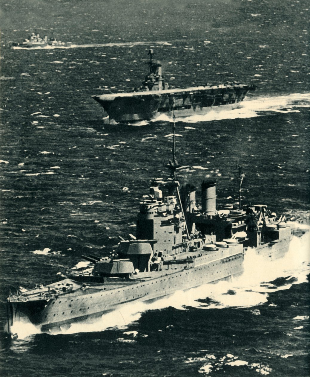 द रेनडाउन, द आर्क रॉयल और शेफ़ील्ड, c1939-1941, 1942। द्वारा अज्ञात