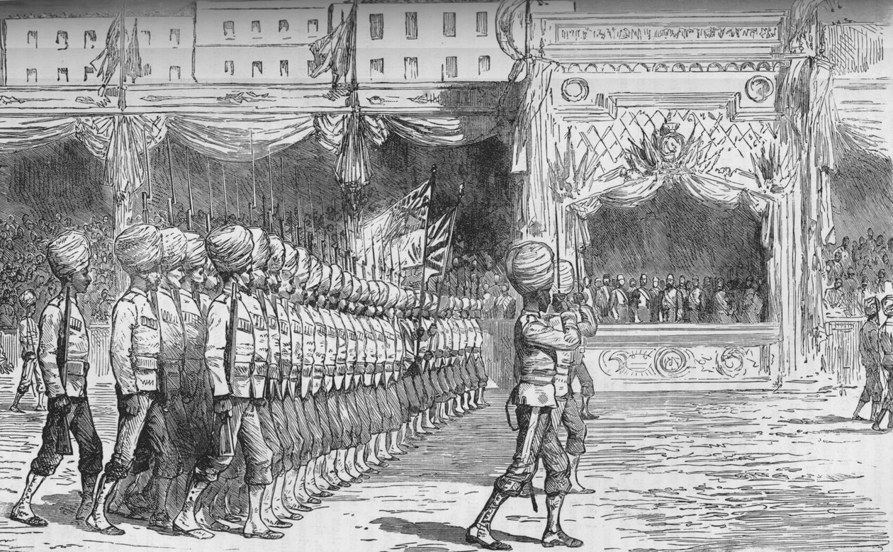 काहिरा में समीक्षा: बेलोचे के मार्च पास्ट, c1880 द्वारा अज्ञात