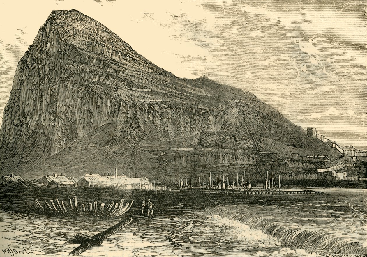 द रॉक ऑफ जिब्राल्टर, 1890। द्वारा अज्ञात