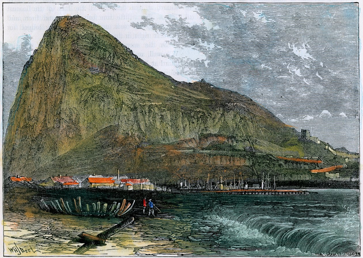 द रॉक ऑफ जिब्राल्टर, c1880 द्वारा अज्ञात