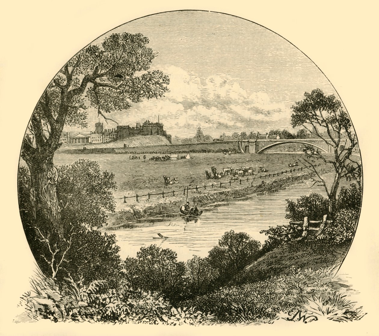 रूड़की, रेलवे ब्रिज से, 1898 में। द्वारा अज्ञात