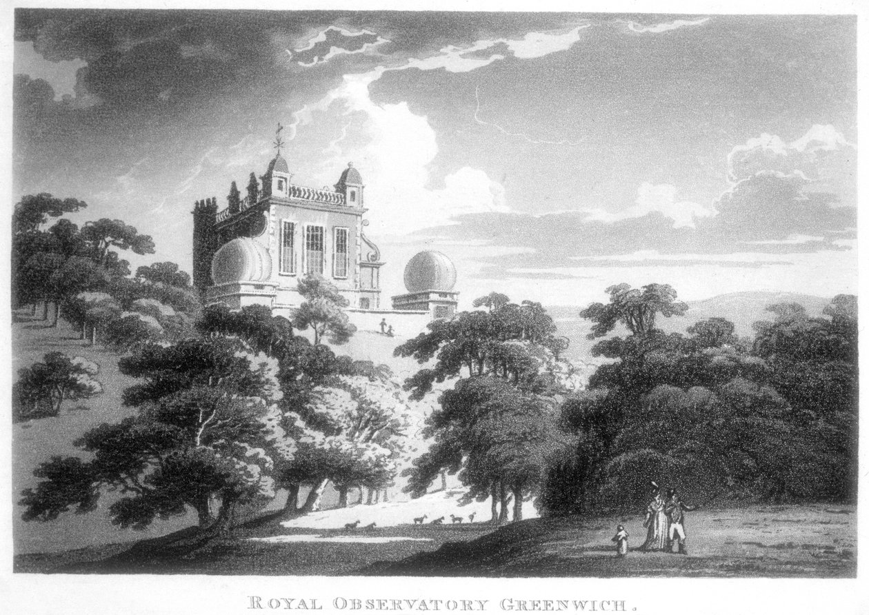 रॉयल ग्रीनविच वेधशाला, फ्लेमस्टीड हाउस, ग्रीनविच पार्क, लंदन, c1820 द्वारा अज्ञात