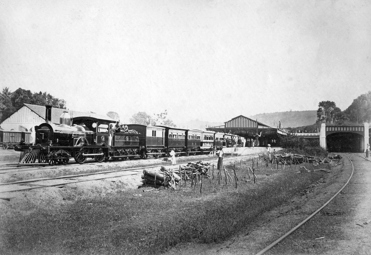 रॉयल ट्रेन, कैंडी स्टेशन, श्रीलंका, c1910s को छोड़कर द्वारा अज्ञात