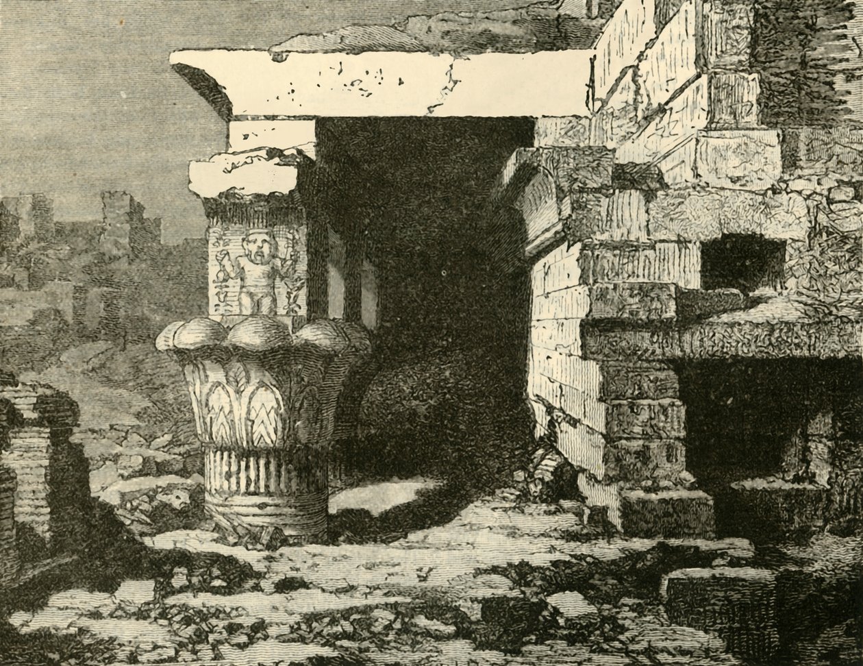 द डेंडराह में खंडहर, 1890। द्वारा अज्ञात