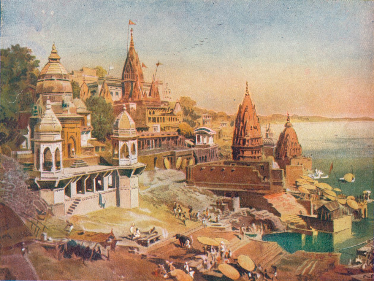 द सेक्रेड सिटी ऑफ़ द हिंदू: बनारस ऑन द गंगा, 1908 द्वारा अज्ञात
