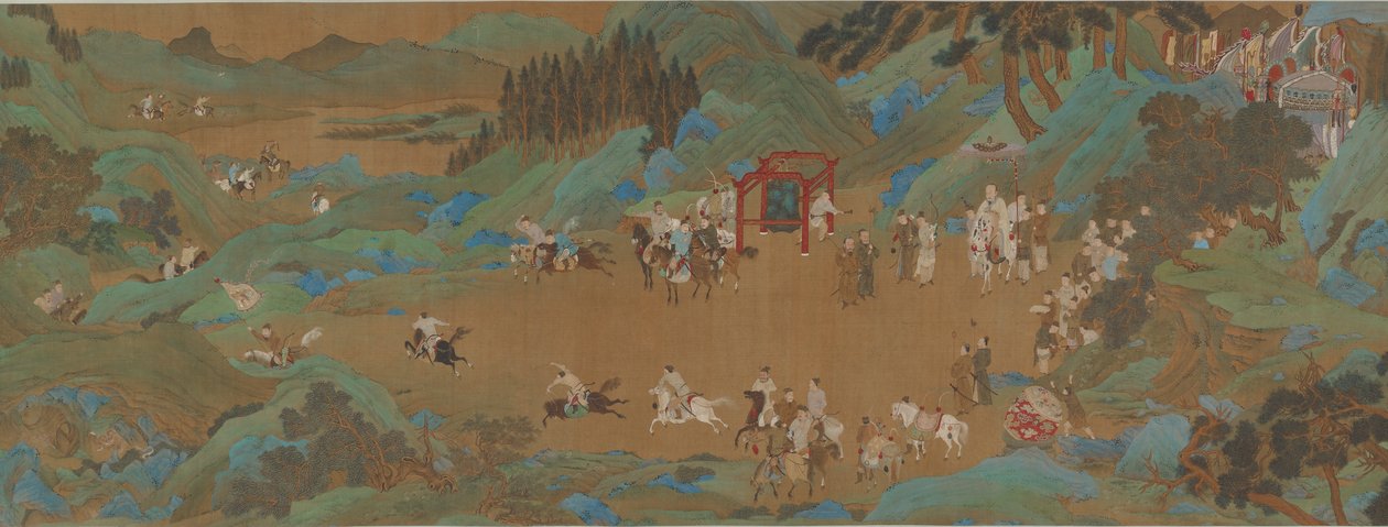 शांगलिन पार्क: इंपीरियल हंट, मिंग या किंग राजवंश, 17वीं शताब्दी। द्वारा अज्ञात