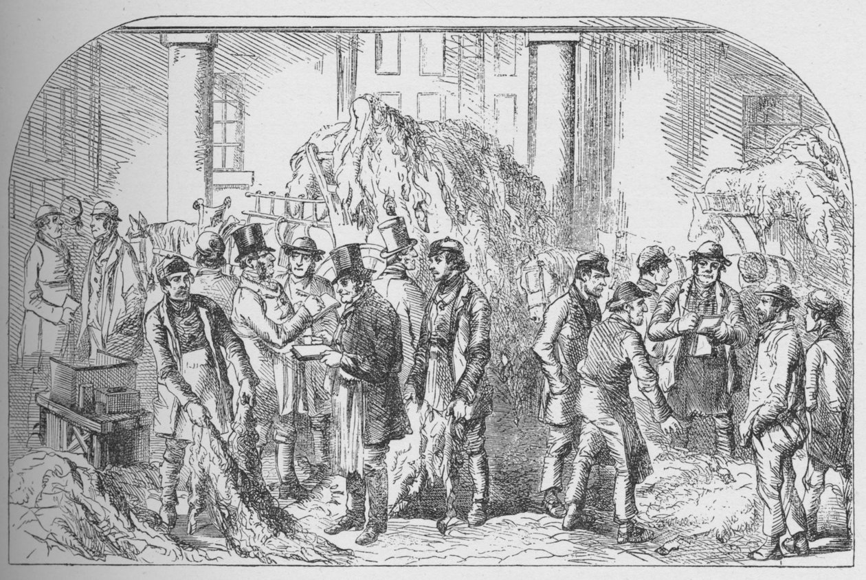 उन्नीसवीं शताब्दी के मध्य में द स्किन मार्केट, बरमोंडे, c1840, 1912 द्वारा अज्ञात