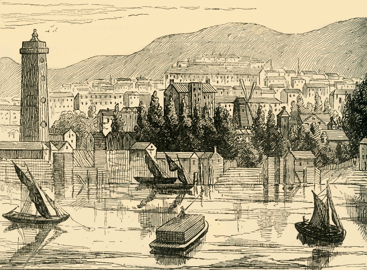 टेम्स का दक्षिण पक्ष, एडेल्फी टेरेस से लिया गया, 1770, c1878। द्वारा अज्ञात
