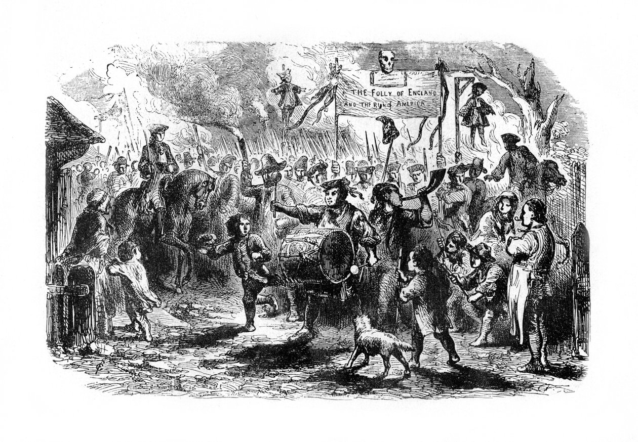 द स्टैम्प दंगे ऑफ़ न्यूयॉर्क, c1765, 1872 द्वारा अज्ञात