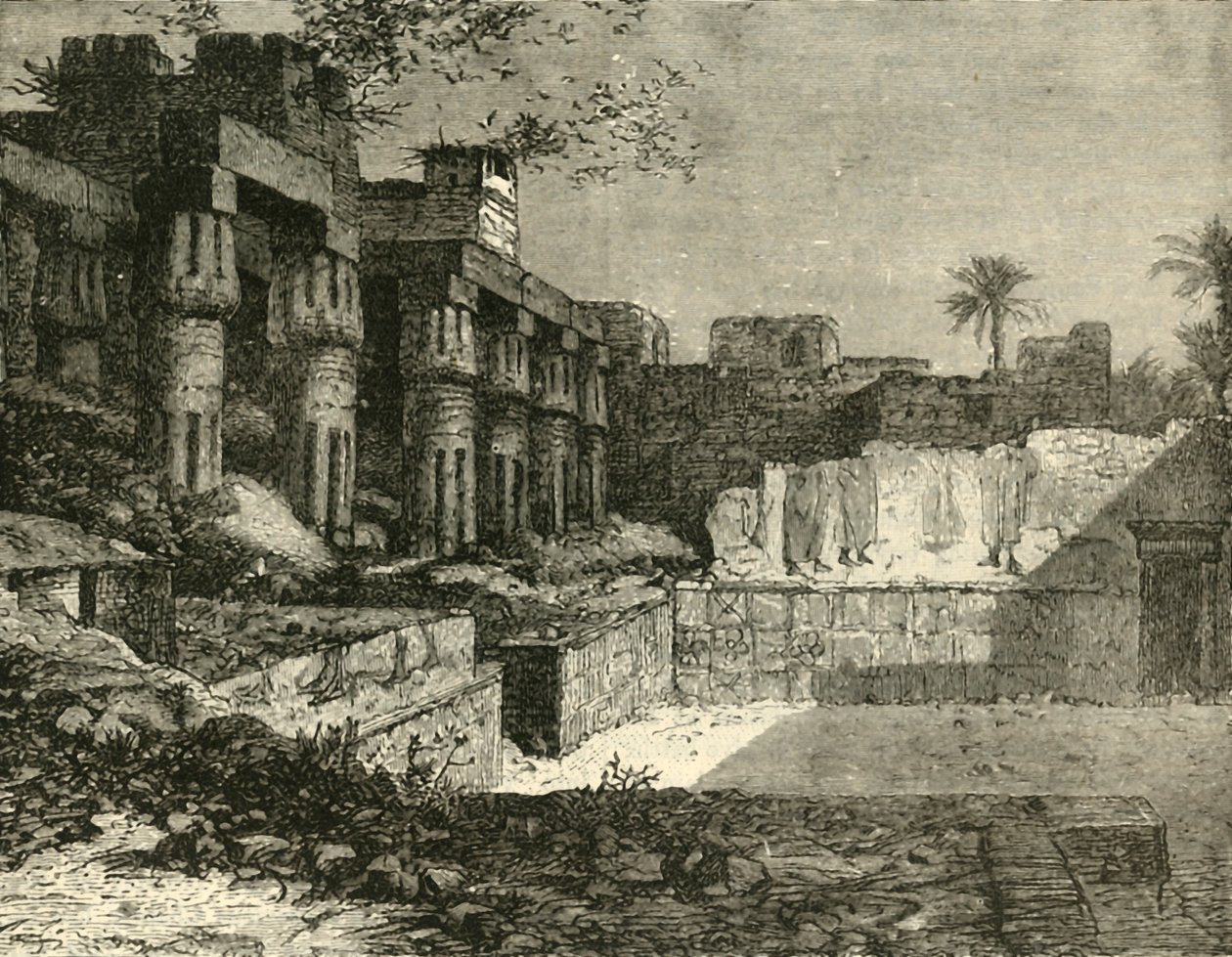 1890 में लक्सर में मंदिर। द्वारा अज्ञात