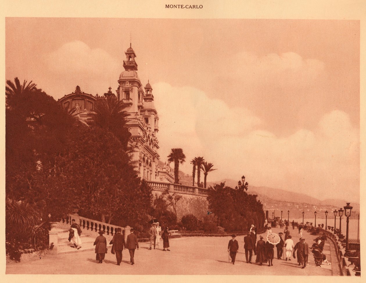 टैरेस एंड कैसिनो, मोंटे कार्लो, 1930। द्वारा अज्ञात