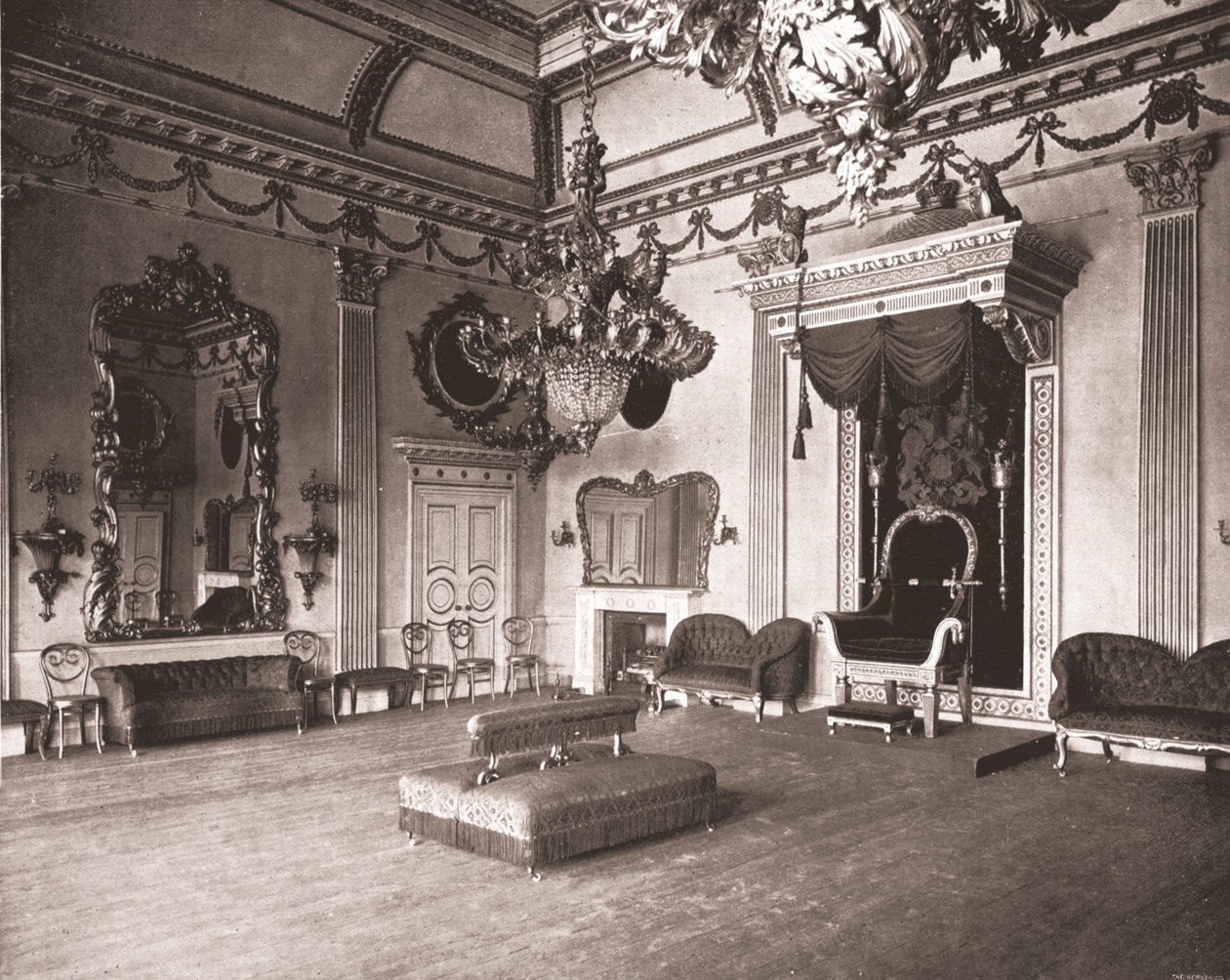 सिंहासन कक्ष, डबलिन कैसल, डबलिन, आयरलैंड, 1894। द्वारा अज्ञात