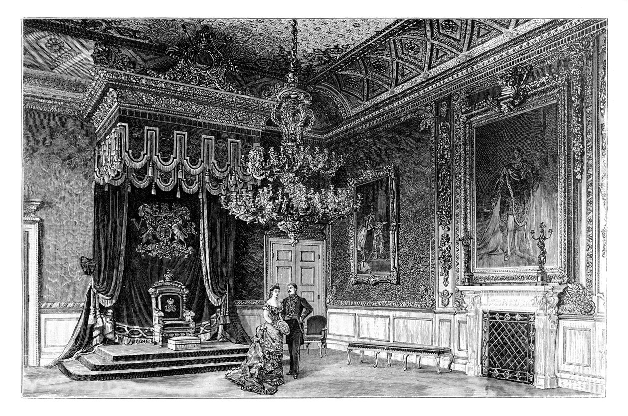 सिंहासन कक्ष, सेंट जेम्ज़ पैलेस, लंदन, c1888 द्वारा अज्ञात