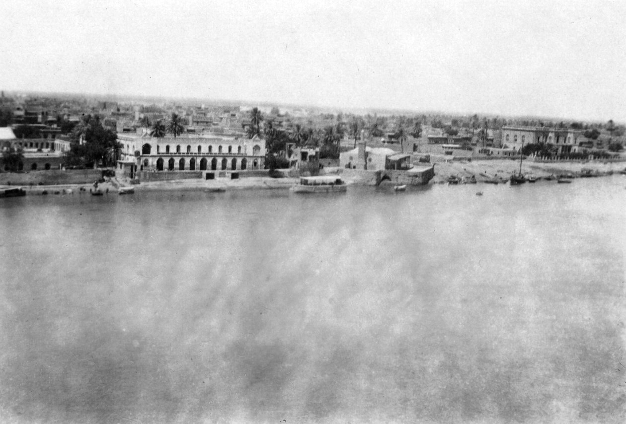 31 वीं ब्रिटिश सामान्य अस्पताल, बगदाद, मेसोपोटामिया, WWI, 1918 से टाइग्रिस नदी द्वारा अज्ञात