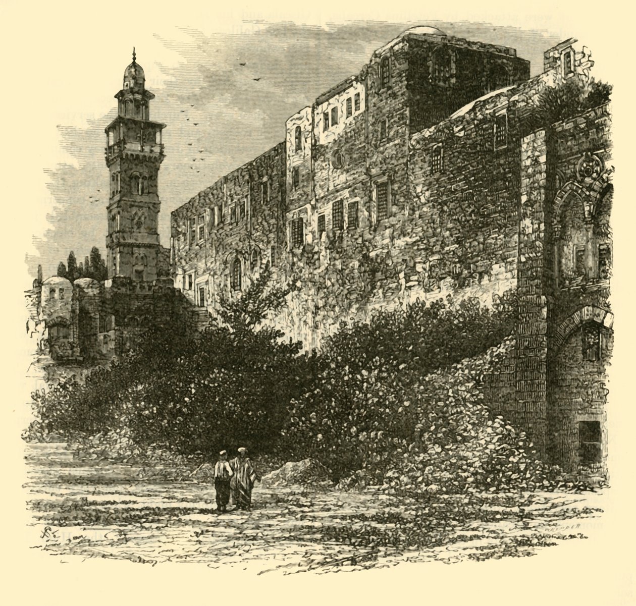 एंटोनिया, जेरूसलम, 1890 का टॉवर। द्वारा अज्ञात
