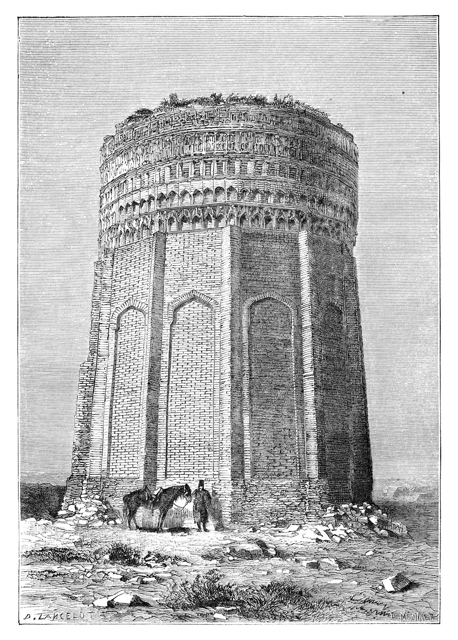 मीनारंदन का टॉवर, फारस ईरान, 1895 द्वारा अज्ञात