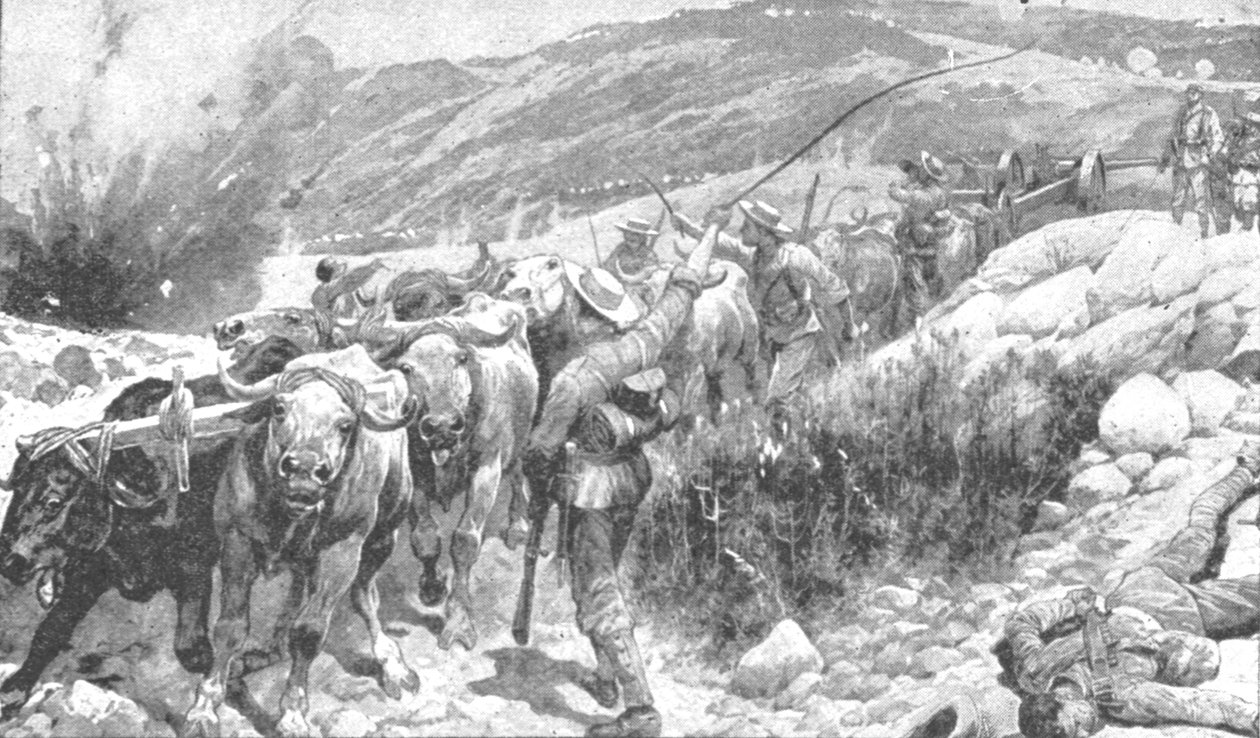 द ट्रांसवाल वॉर, 1899-1901: द ब्लूजैकेट्स सेविंग ए गन, 1901। द्वारा अज्ञात