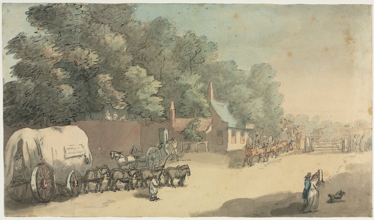 टर्नपाइक गेट, 1700s। द्वारा अज्ञात