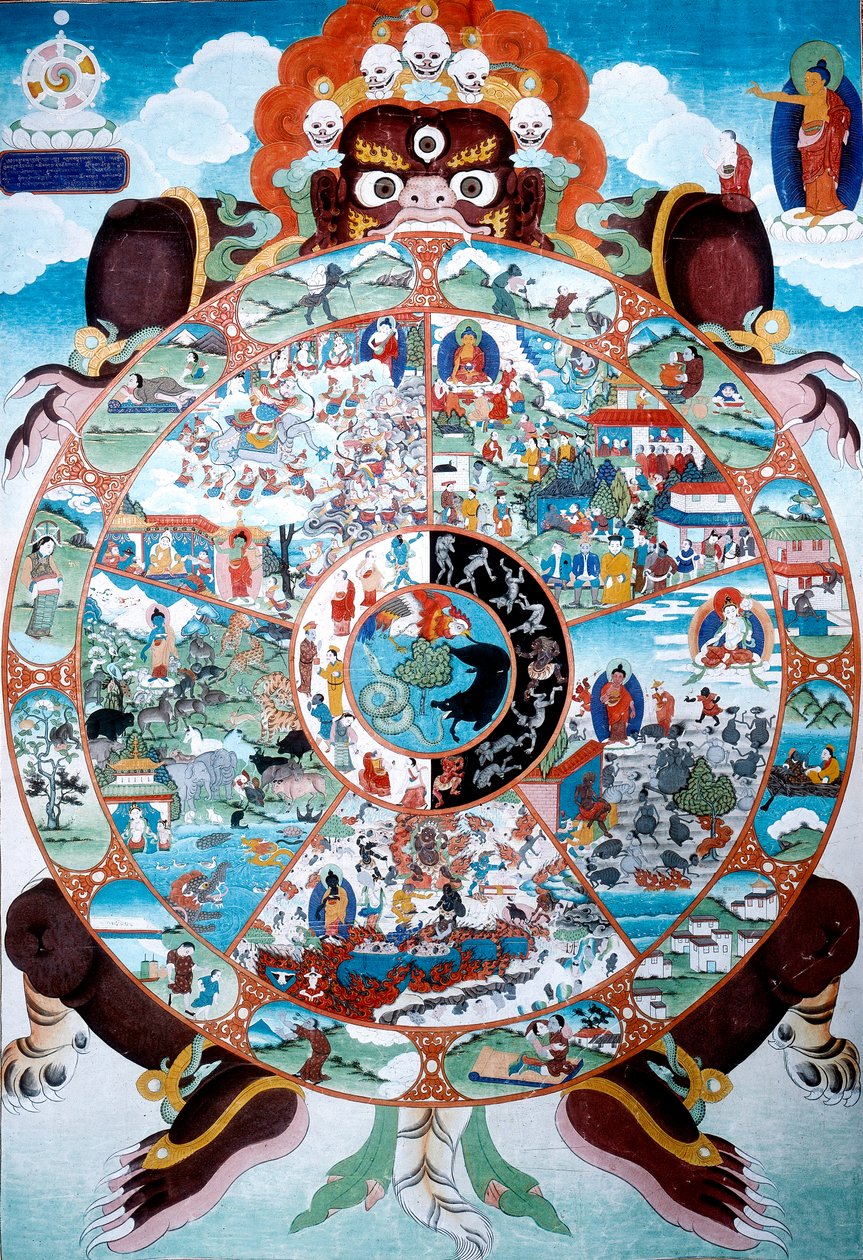 द व्हील ऑफ लाइफ, तिब्बत, 19 वीं -20 वीं शताब्दी द्वारा अज्ञात