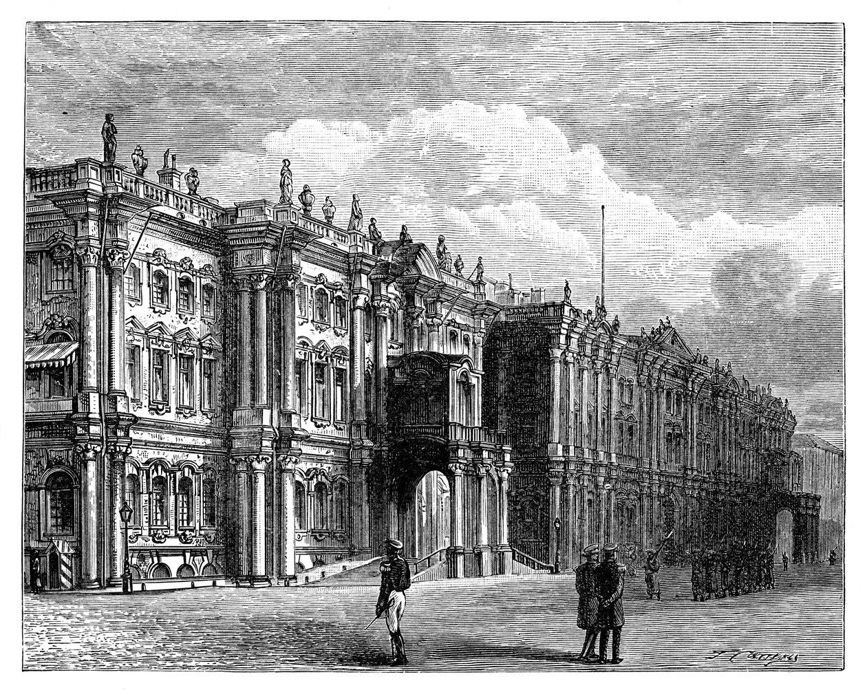 विंटर पैलेस, सेंट पीटर्सबर्ग, रूस, c1888 द्वारा अज्ञात