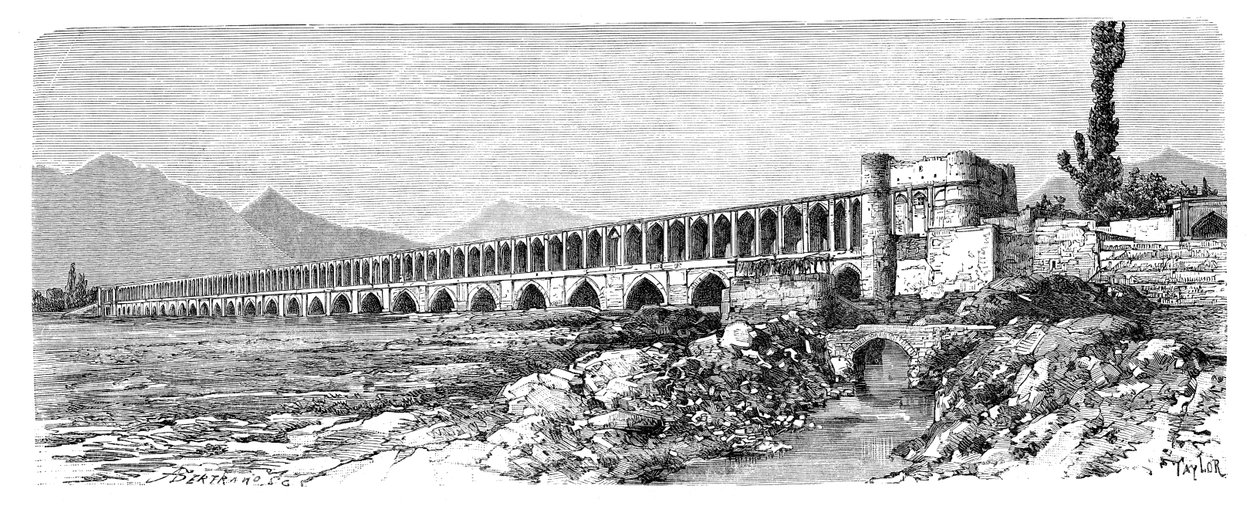 ज़ेंडेह-रुद, इस्फ़हान, ईरान, 1895 में पुल द्वारा अज्ञात