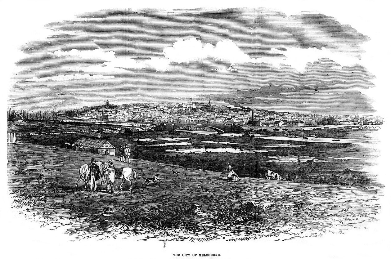 मेलबर्न शहर, ऑस्ट्रेलिया, 1855 द्वारा अज्ञात