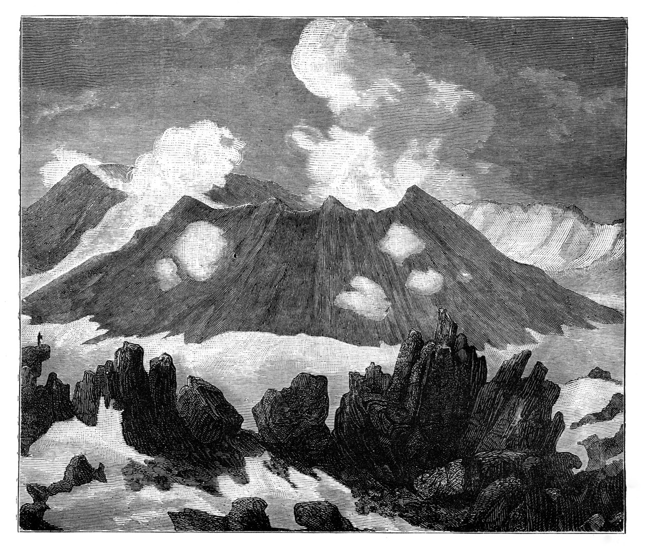 ज्वालामुखी हेक्ला, आइसलैंड का गड्ढा, c1890 द्वारा अज्ञात