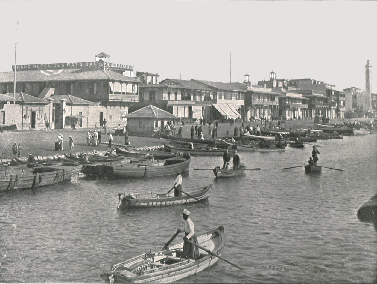 पोर्ट सईद, मिस्र में 1895 में स्वेज नहर का प्रवेश द्वार। द्वारा अज्ञात