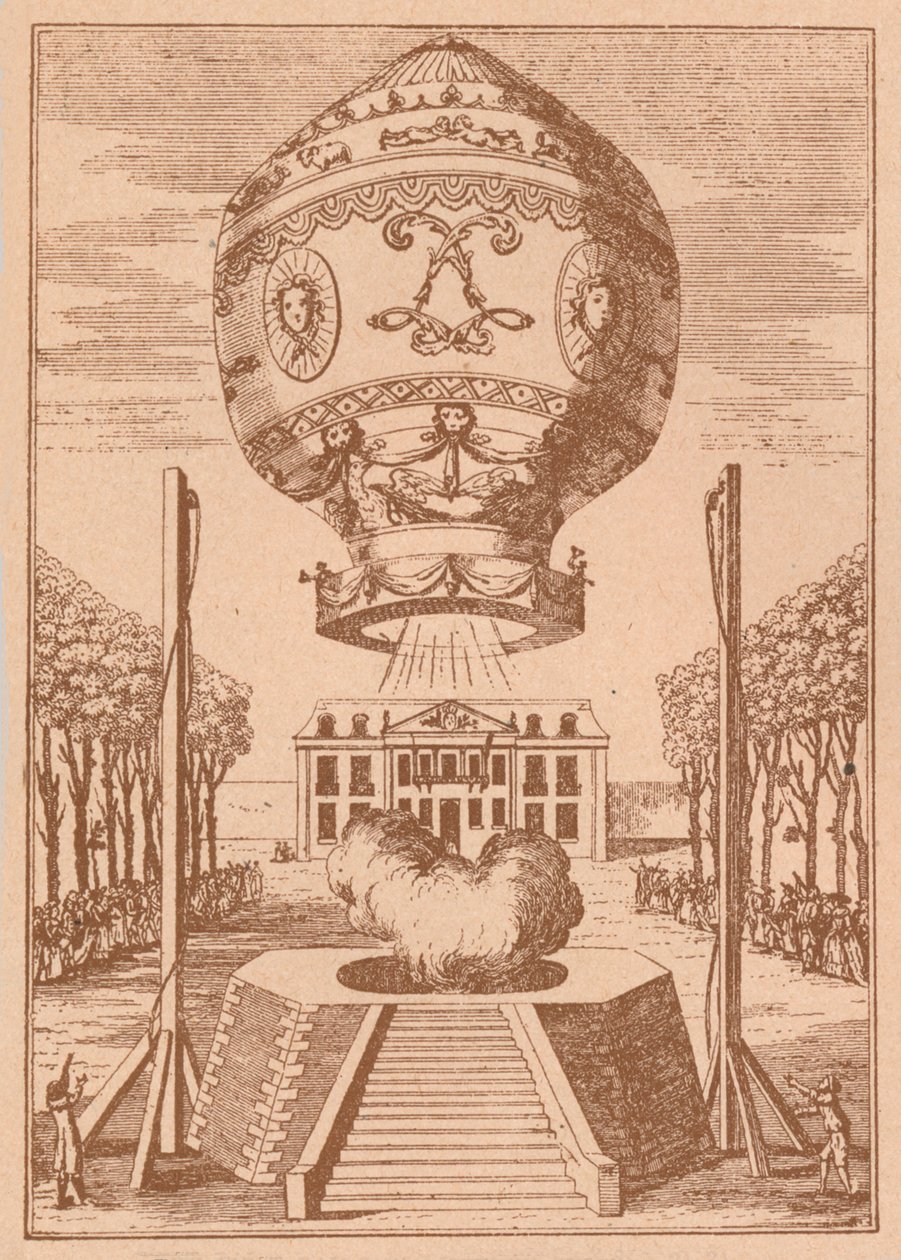 पहला गुब्बारा चढ़ाई, c1785 1919 द्वारा अज्ञात