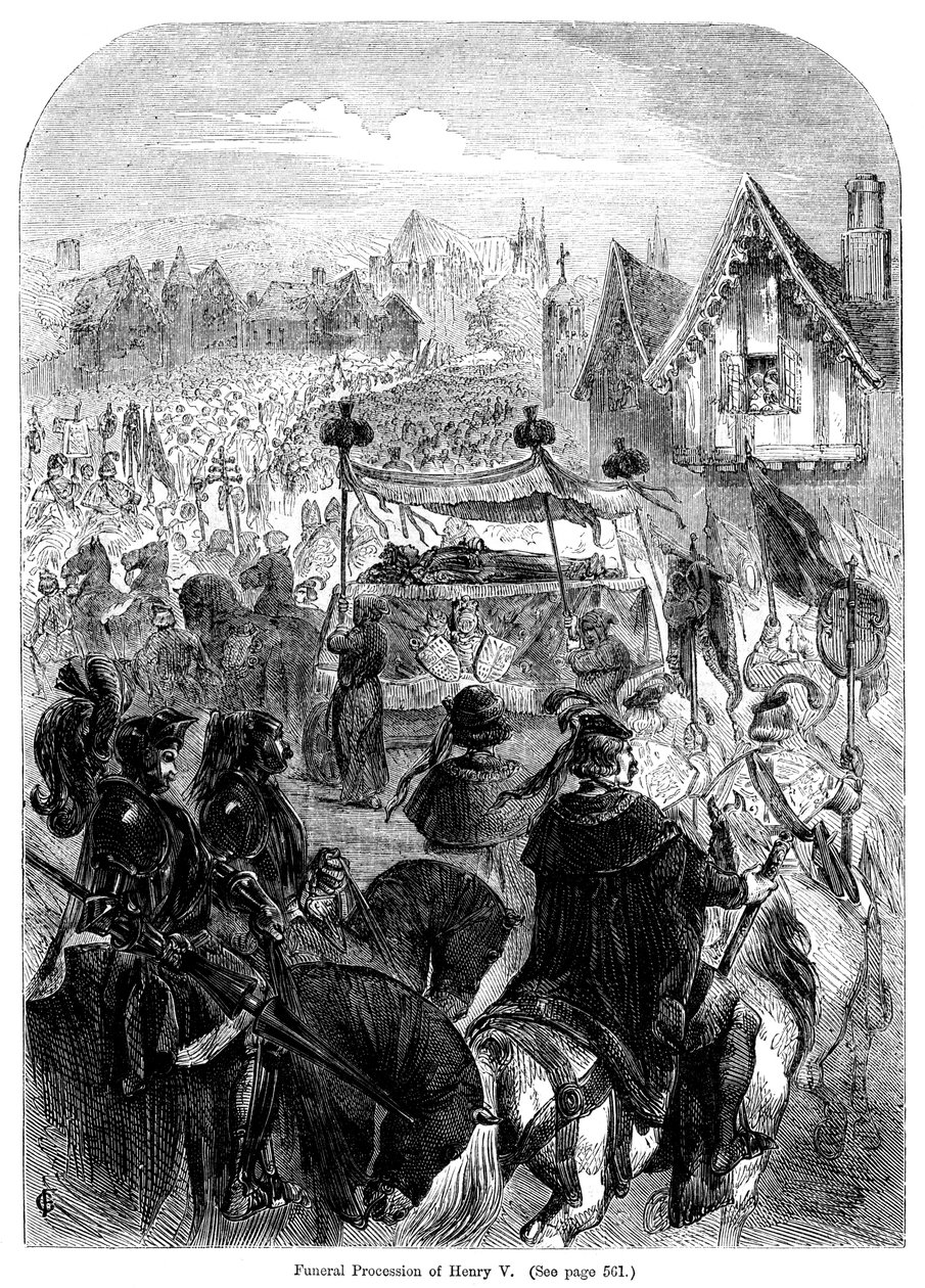राजा हेनरी वी का अंतिम संस्कार, 1422 द्वारा अज्ञात