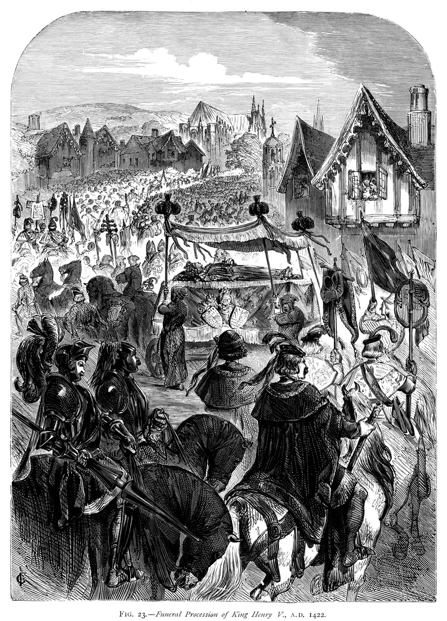 राजा हेनरी वी का अंतिम संस्कार, 1422 द्वारा अज्ञात