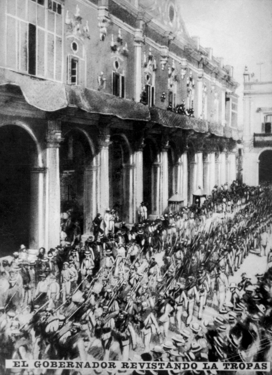 1868, 1920 के दशक में नए सैनिकों का निरीक्षण करते हुए राज्यपाल द्वारा अज्ञात