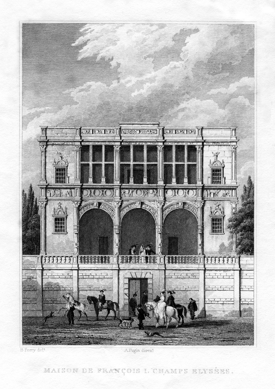फ्रांसिस प्रथम का घर, चैंप्स-एलिस, पेरिस, 1830 द्वारा अज्ञात