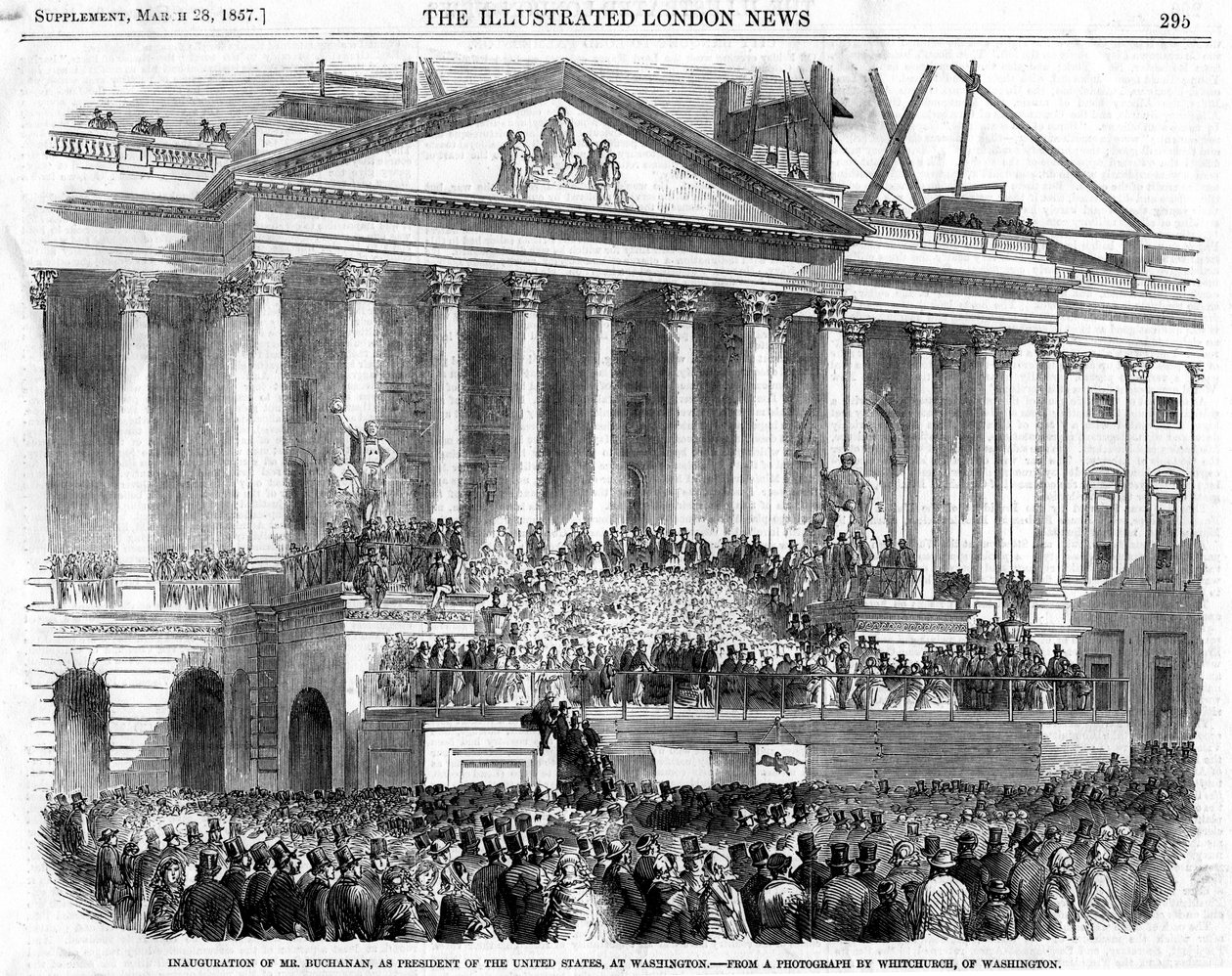 वाशिंगटन, 1857 के राष्ट्रपति के रूप में जेम्स बुकानन का उद्घाटन द्वारा अज्ञात