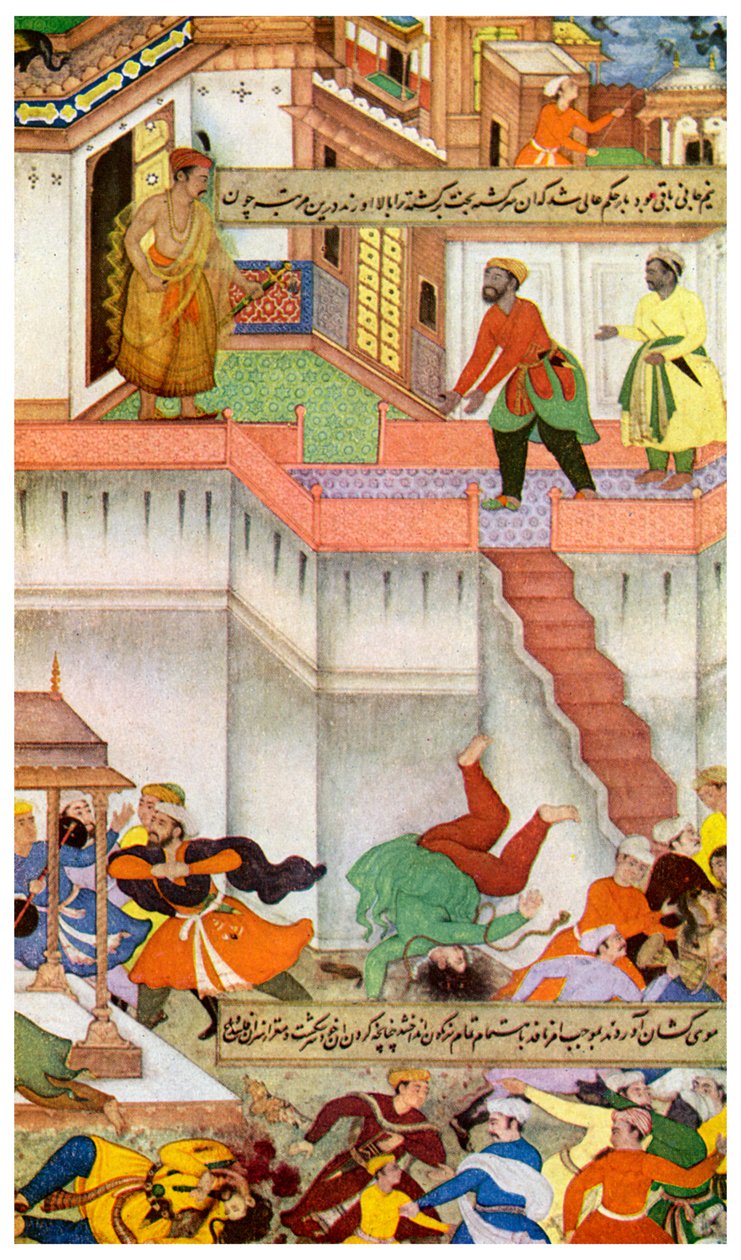 अकबर द्वारा अधम खान की हत्या, c1600 1956 द्वारा अज्ञात