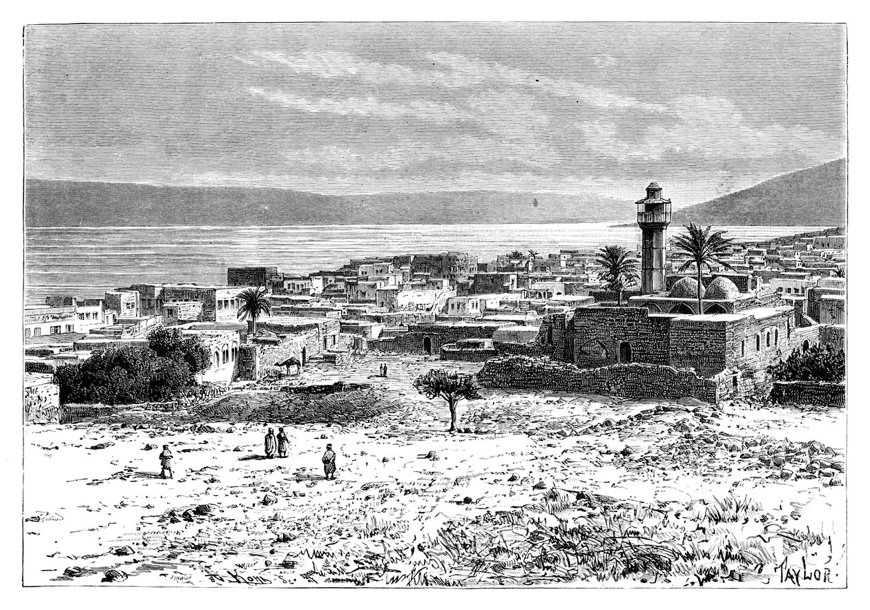 तिबरियास, इज़राइल की झील और शहर, 1895 द्वारा अज्ञात