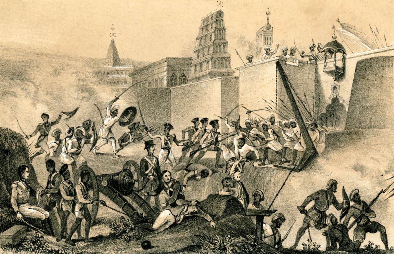 सेरिंगपटम में टीपू साहब का अंतिम प्रयास, 1799, 1847 द्वारा अज्ञात