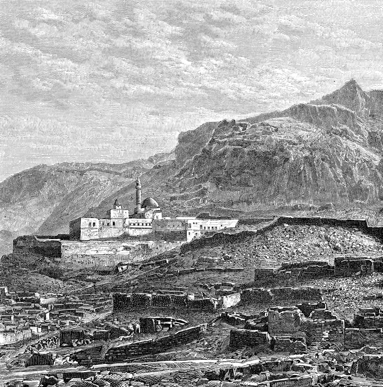 मस्जिद और बायज़िद डोगुबायज़ित, तुर्की की खंडहर तिमाही, 1895 द्वारा अज्ञात