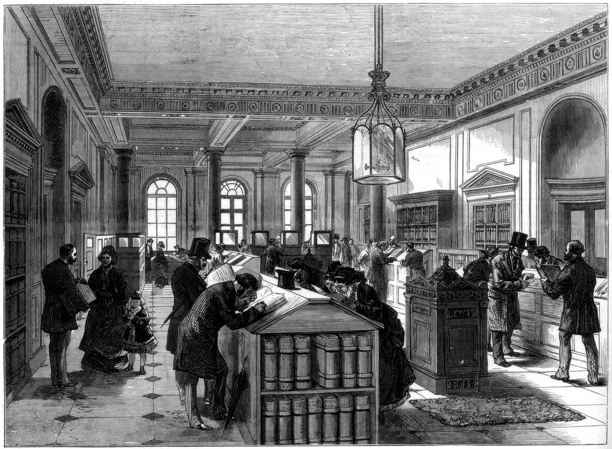 विल्स कार्यालय की नई रजिस्ट्री, समरसेट हाउस, लंदन, 1875 द्वारा अज्ञात