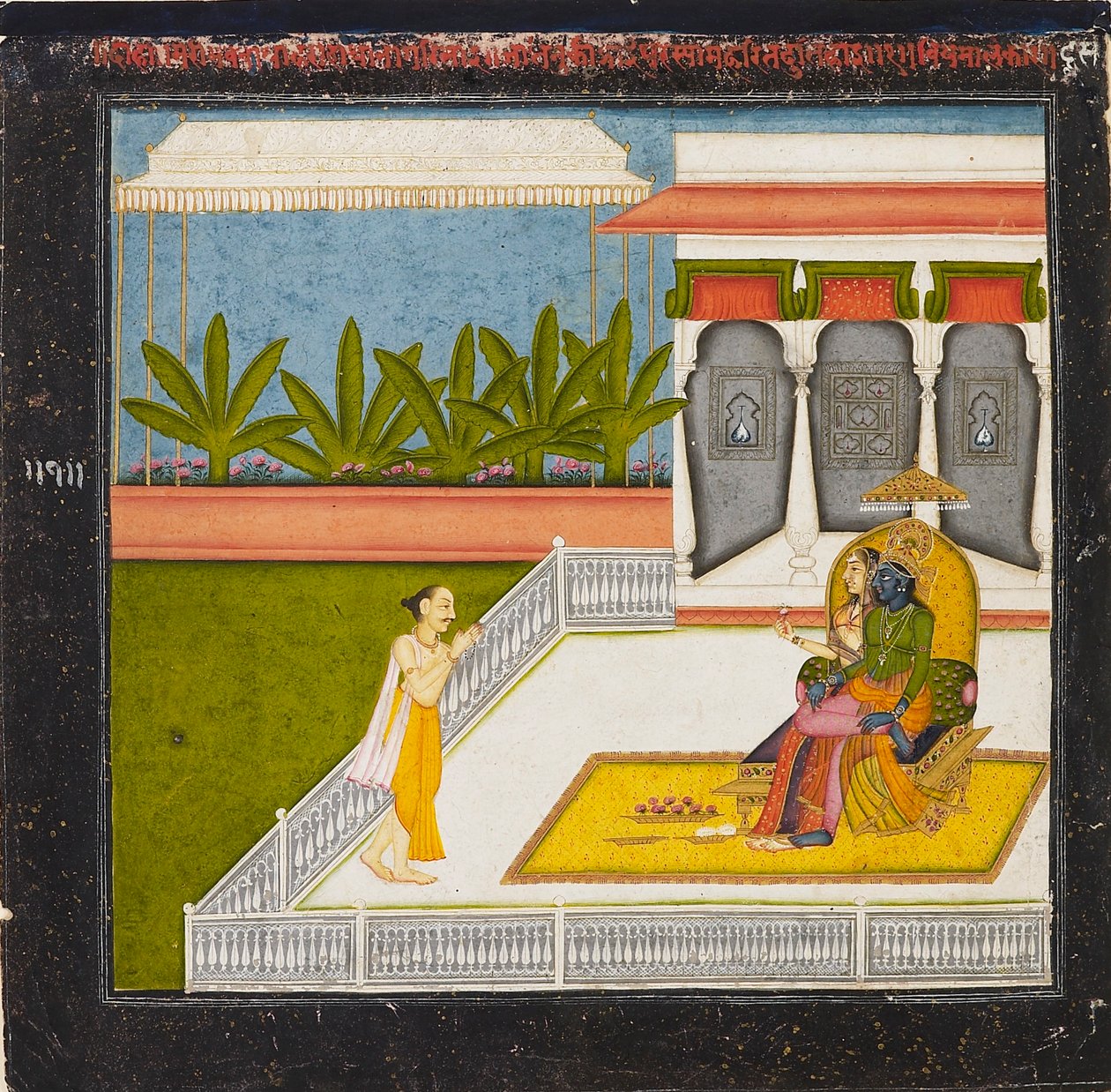 The poet Bihari Lal venerates Krishna and Radha, c1760 द्वारा अज्ञात
