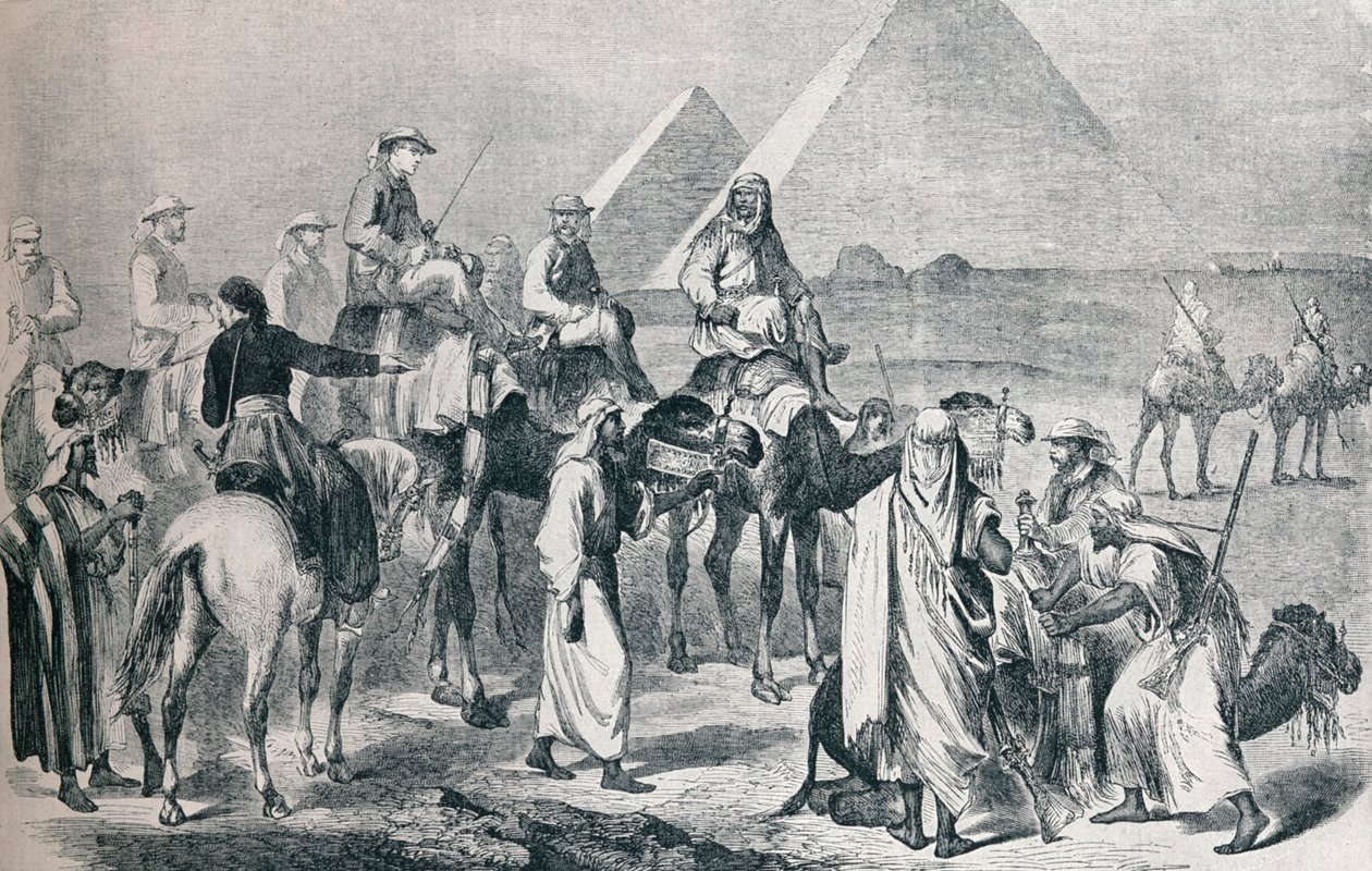 गीज़ा, मिस्र में शाही पार्टी को छोड़कर, c1861 1910 द्वारा अज्ञात