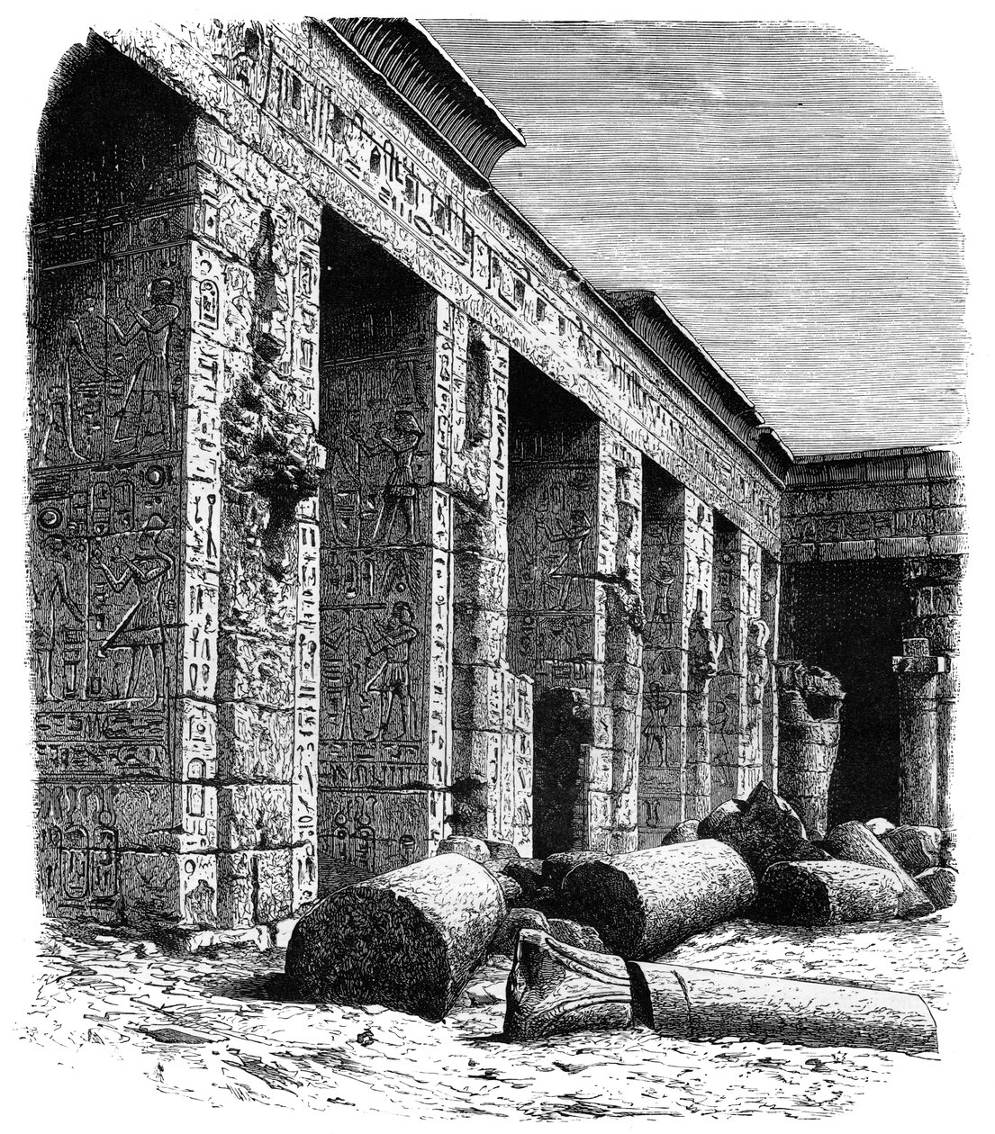 पैलेस ऑफ रमेस III, मेदिनेट हबू, ऊपरी मिस्र के खंडहर, c1890 द्वारा अज्ञात