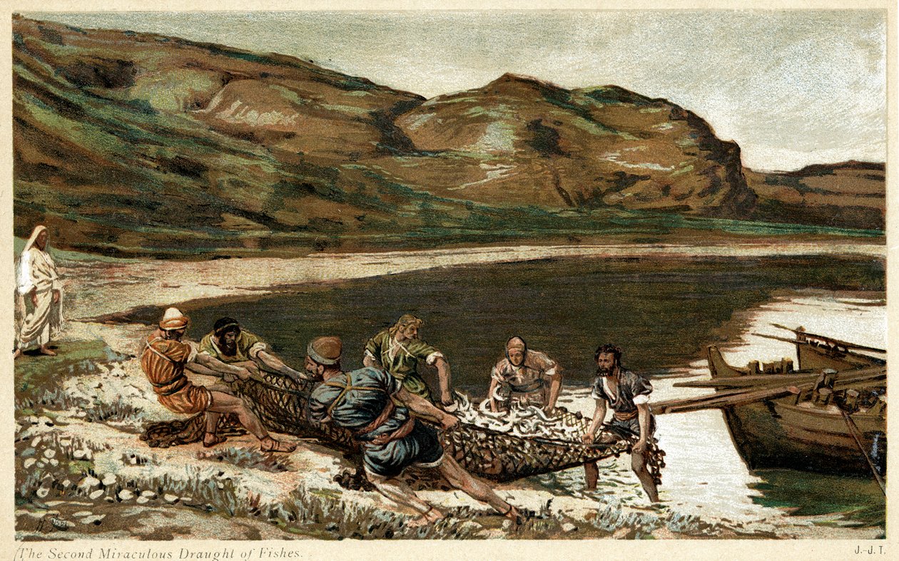 मछलियों का दूसरा चमत्कारी मसौदा, c1890 द्वारा अज्ञात