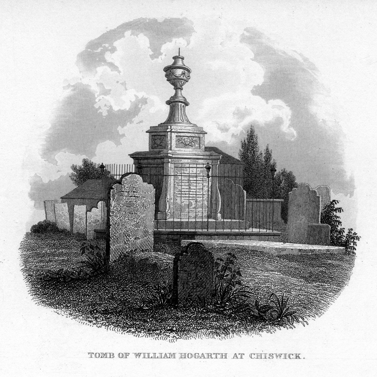 1840 में चिसविक में विलियम होगर्थ का मकबरा द्वारा अज्ञात