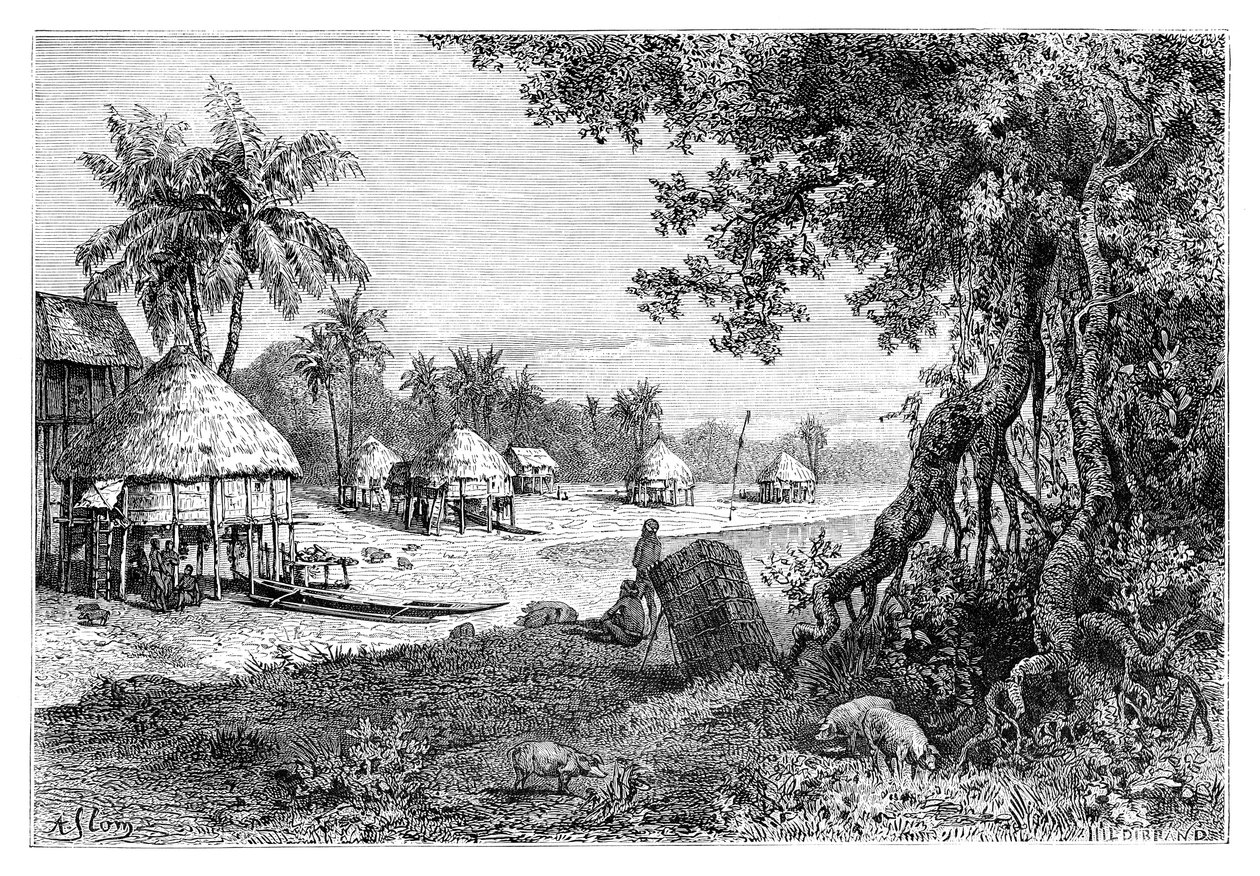 सवाई गांव, कार-निकोबार, निकोबार द्वीप समूह, भारत, 1895 द्वारा अज्ञात