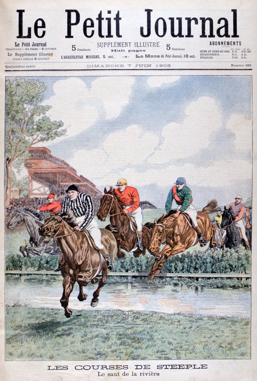स्टीपलचेज़, ऑटुइल, 1903 पर पानी कूदता है द्वारा अज्ञात