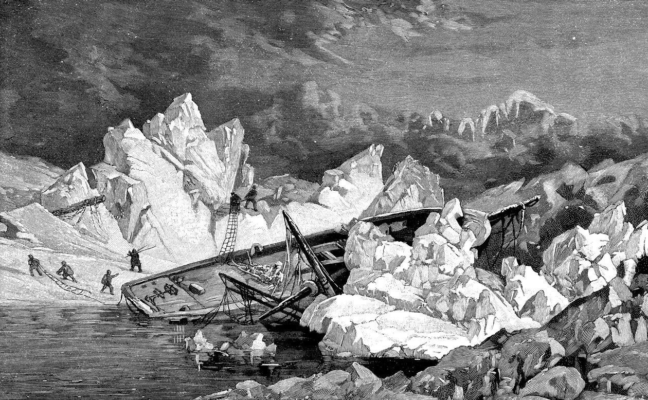 हंसा के मलबे। दूसरा जर्मन उत्तर ध्रुवीय अभियान, 1870 द्वारा अज्ञात